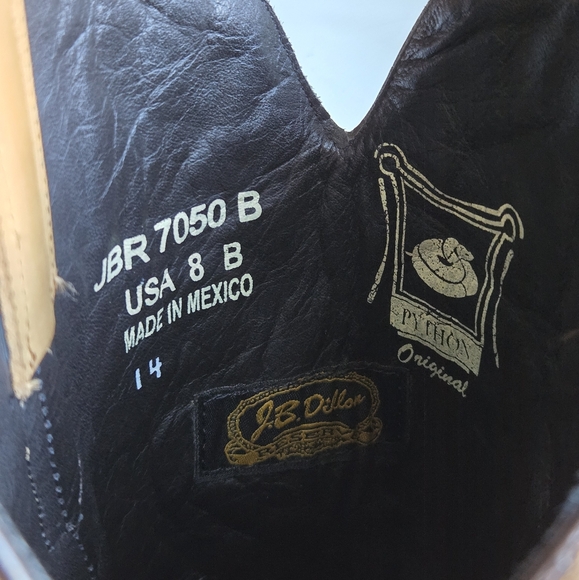 J.B. Dillon Genuine Python Women's Reserve Cowboy Boots - Picture 6 of 10